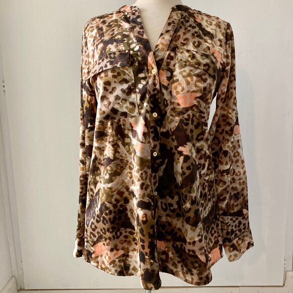 Calvin Klein Blouse S | Abstract Animal Print | Classy & Chic - Picture 2 of 11